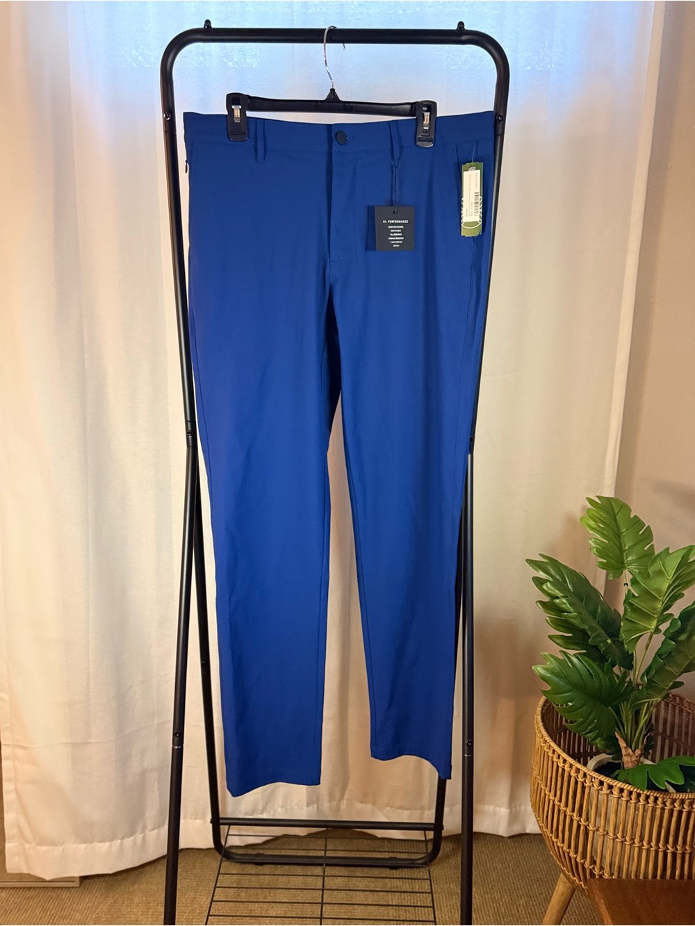 01.Algo WarpTech Commuter Slim Fit Pants Blue 33x34 NWT